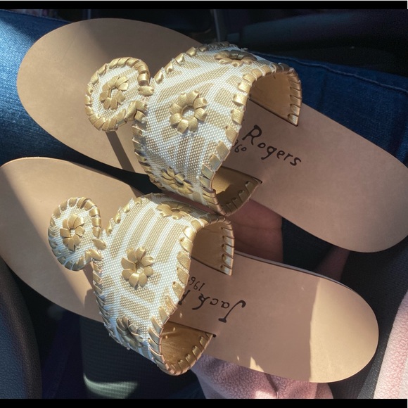 Gold & White Jack Rogers 6 1/2 - Picture 4 of 5